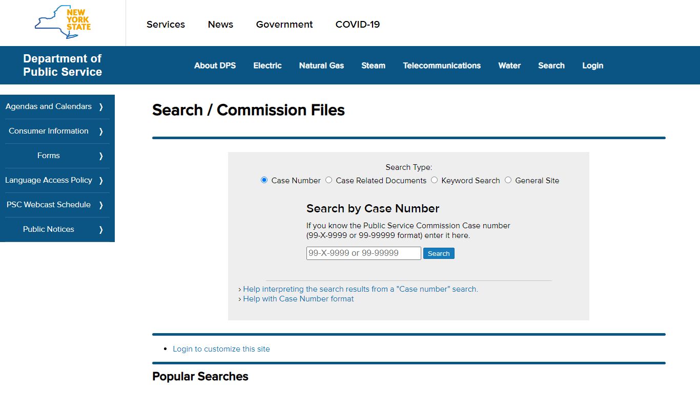 Search / Commission Files - Government of New York